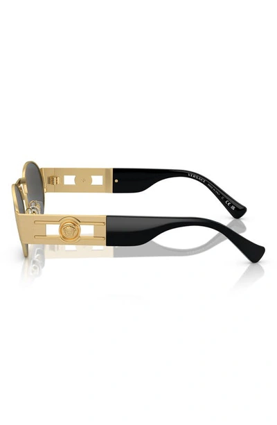 Shop Versace 56mm Oval Sunglasses In Dark Grey