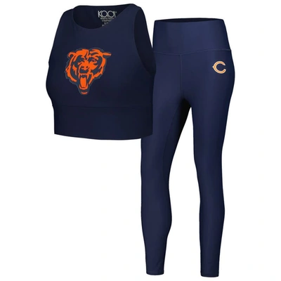 Shop Kadi Brand Navy Chicago Bears Leggings & Midi Bra Set