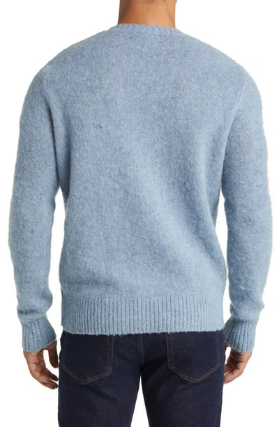 Shop Brooks Brothers Shetland Crewneck Wool Sweater In Light Blue