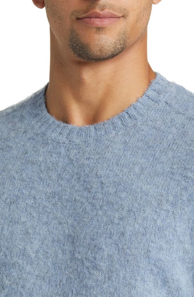 Shop Brooks Brothers Shetland Crewneck Wool Sweater In Light Blue