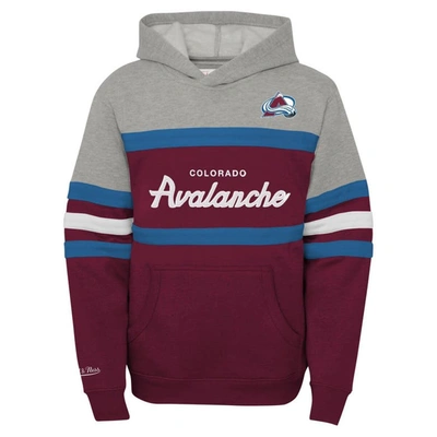 Shop Mitchell & Ness Youth  Gray Colorado Avalanche Head Coach Pullover Hoodie