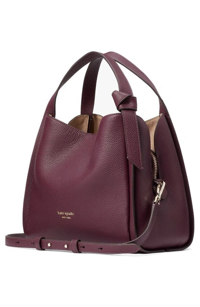 Shop Kate Spade Knott Medium Leather Tote In Deep Cherry