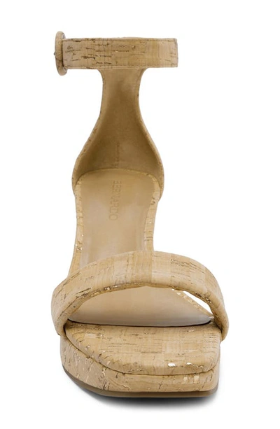 Shop Bernardo Footwear Carla Square Toed Ankle Strap Sandal In Cork/ Gold Fleck
