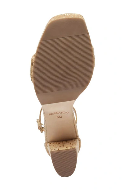 Shop Bernardo Footwear Carla Square Toed Ankle Strap Sandal In Cork/ Gold Fleck
