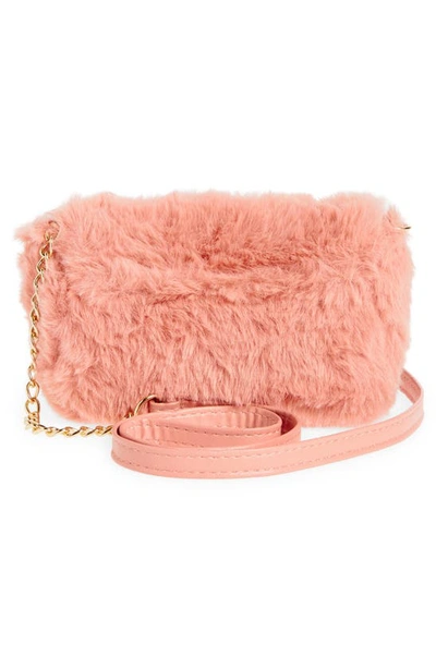 Shop Capelli New York Kids' Faux Fur Crossbody Bag In Pink