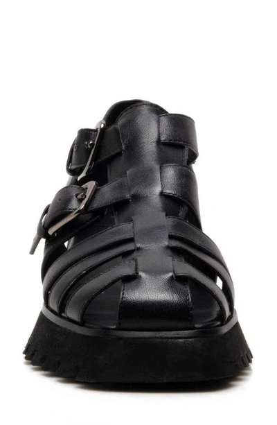 Shop Free People Janis Fisherman Sandal In Black Leather