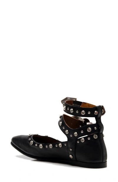 Free People Mystic Diamante Ankle Strap Flat In Black