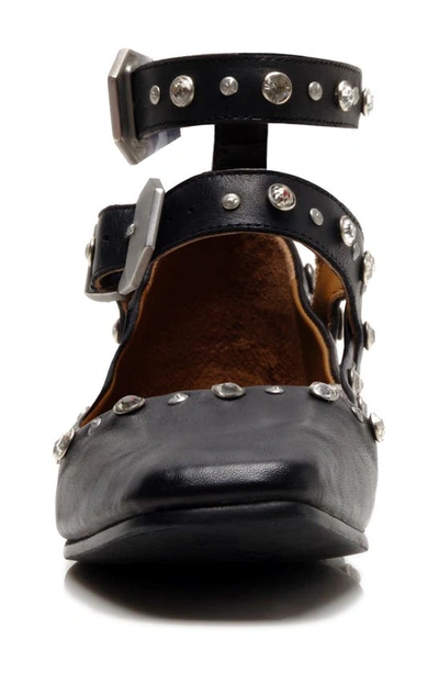 Free People Mystic Diamante Ankle Strap Flat In Black