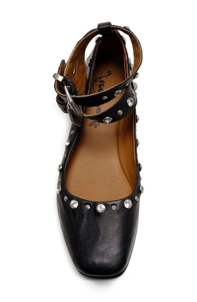 Free People Mystic Diamante Ankle Strap Flat In Black