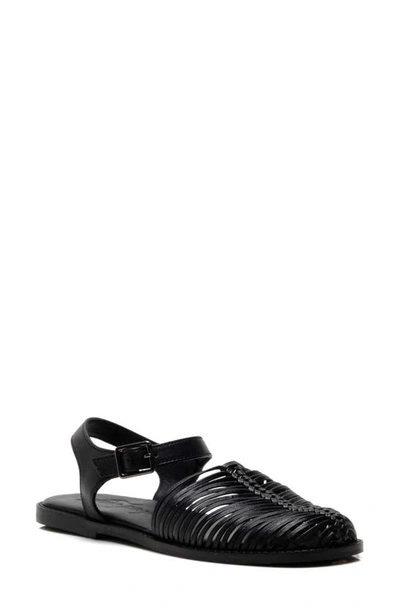 Shop Free People Frankie Fisherman Sandal In Black Leather