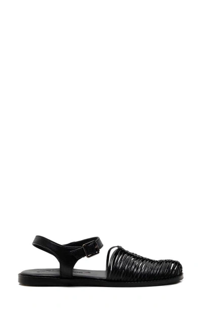 Shop Free People Frankie Fisherman Sandal In Black Leather