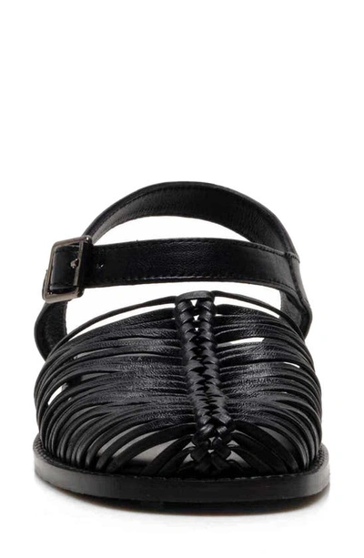 Shop Free People Frankie Fisherman Sandal In Black Leather