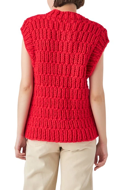 English Factory Chunky Cap Sleeve Sweater In Red