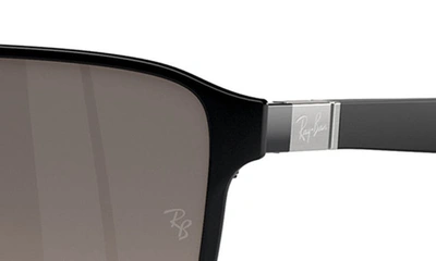 Shop Ray Ban Chromance 55mm Polarized Square Sunglasses In Black/grey