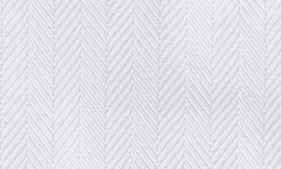 David Donahue Regular Fit Solid Herringbone Dress Shirt In White