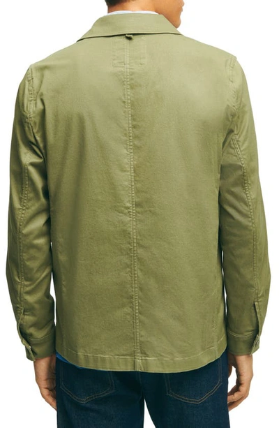Shop Brooks Brothers Stretch Cotton Twill Chore Jacket In Olive