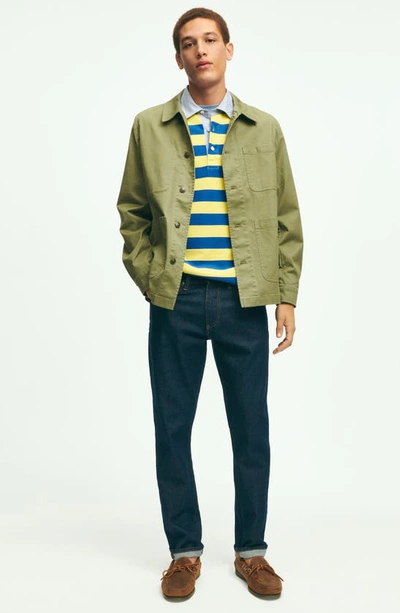 Shop Brooks Brothers Stretch Cotton Twill Chore Jacket In Olive