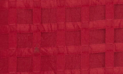 English Factory Plus Size Plaid See Through Top In Burgundy