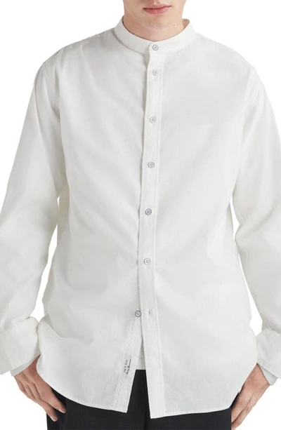 Shop Rag & Bone Landon Oversize Band Collar Button-up Shirt In White