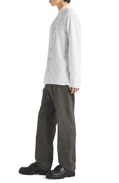Rag & Bone Landon Oversize Band Collar Button-up Shirt In Navystrp