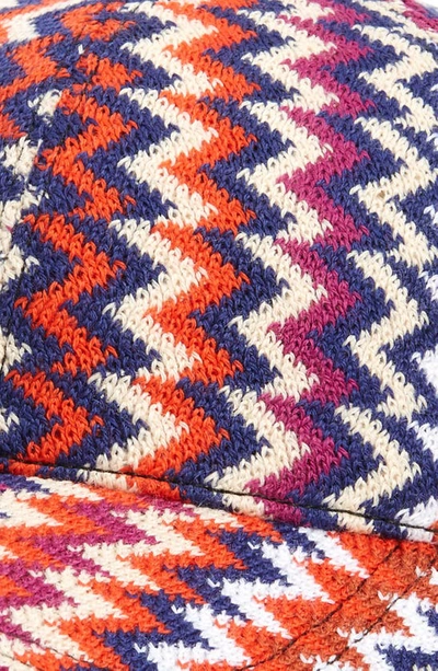 Shop Missoni Chevron Stripe Wool Blend Knit Baseball Cap In Purple Multi