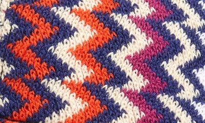 Shop Missoni Chevron Stripe Wool Blend Knit Baseball Cap In Purple Multi