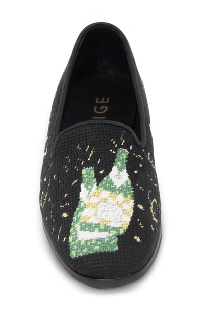 Shop Bypaige Needlepoint Champagne Flat In Black