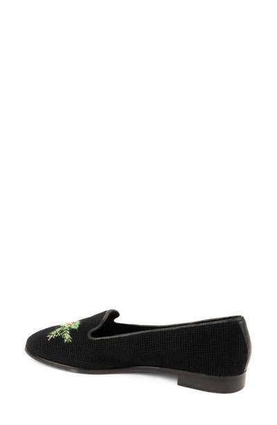 Bypaige Needlepoint Holly Flat In Black