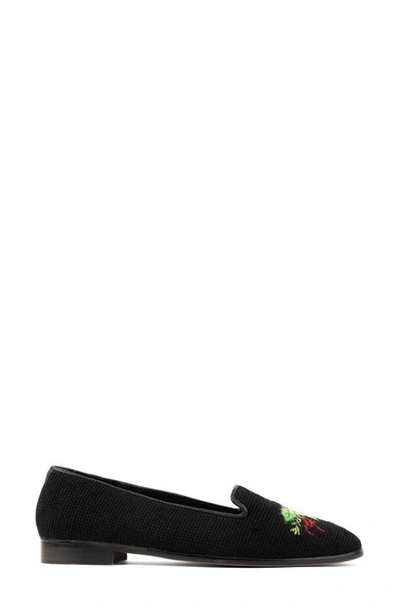 Bypaige Needlepoint Holly Flat In Black