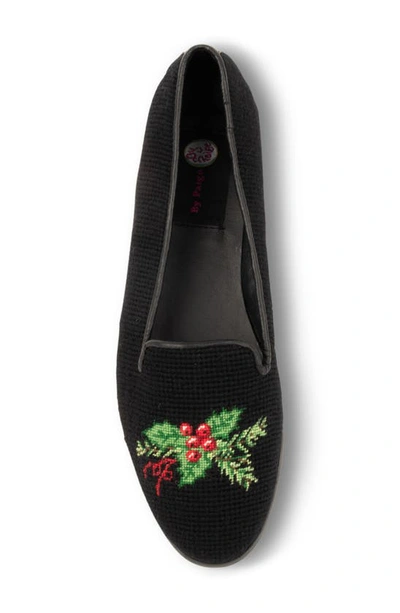 Bypaige Needlepoint Holly Flat In Black