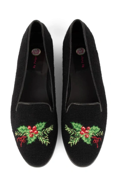 Bypaige Needlepoint Holly Flat In Black