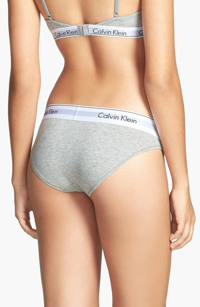 Calvin Klein Modern Cotton Blend Hipster Briefs In Grey Heather