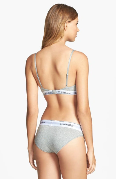 Shop Calvin Klein Modern Cotton Bikini In Grey Heather