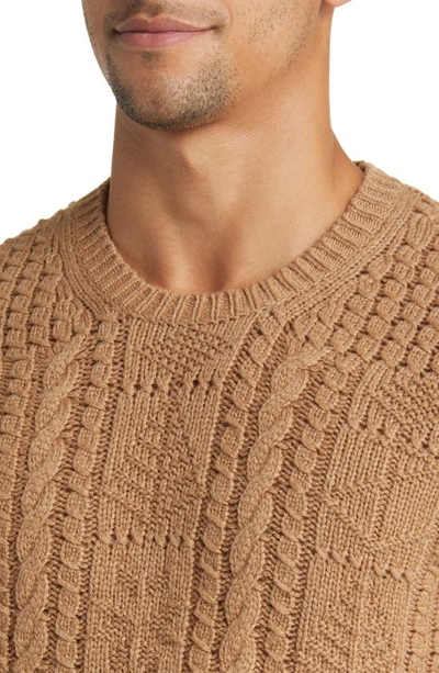 Shop Brooks Brothers Camel Hair Crewneck Sweater In Brown