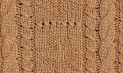 Brooks Brothers Camel Hair Cable Knit Crewneck Sweater | Brown | Size Medium In Brown