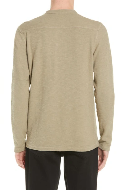 Shop Allsaints Muse Long Sleeve Thermal Henley In Willow Green Marl