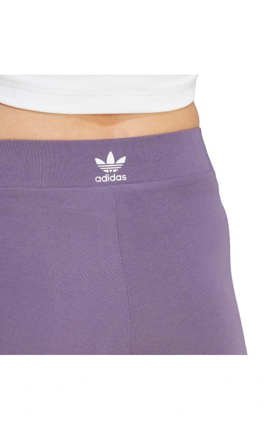 Shop Adidas Originals Lifestyle 3-stripes Leggings In Shadow Violet/ White