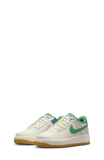 Shop Nike Kids' Air Force 1 Lv8 3 Sneaker In Sail/ Stadium Green/ Soft Pink
