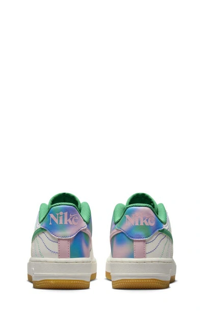 Shop Nike Kids' Air Force 1 Lv8 3 Sneaker In Sail/ Stadium Green/ Soft Pink