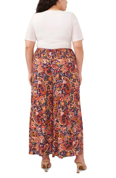 Shop Vince Camuto Smocked Waist Wide Leg Pants In Classic Navy