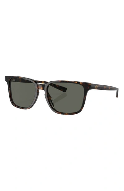 Costa Del Mar Kailano 53mm Polarized Square Sunglasses In Tortoise