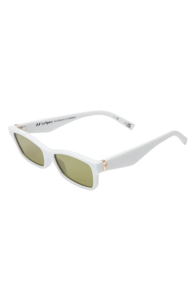 Shop Le Specs Plateaux 56mm Cat Eye Sunglasses In White