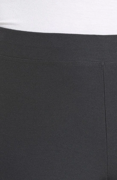 Shop Eileen Fisher Stretch Crepe Slim Ankle Pants In Graphite