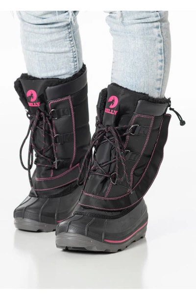 Shop Billy Footwear Kids' Ice Snow Boot Ii In Black/ Pink