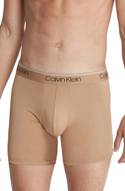 Calvin Klein Microfiber Stretch Wicking Low Rise Trunks, Pack Of 3 In Black/ Navy/ Tiger