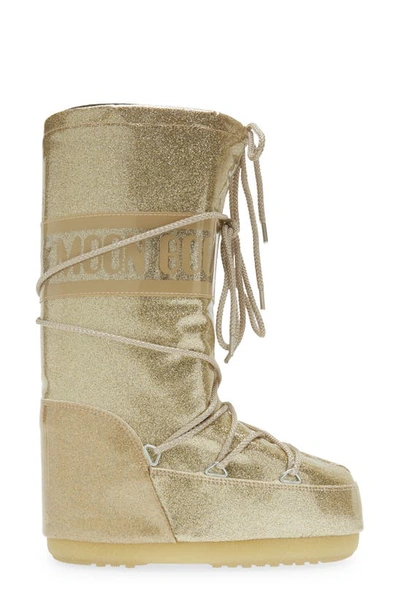 Moon Boot Kids' Metallic Glitter Icon Water Repellent ® In Gold