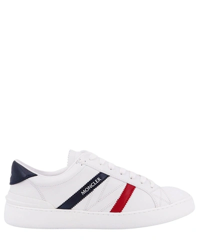 Shop Moncler White Monaco M Low Top Sneakers