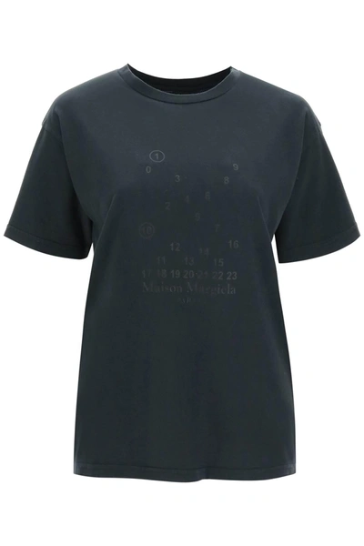 Shop Maison Margiela Numeric Logo Print T Shirt In Black