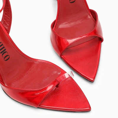 Shop Attico The  Red Gg Asymmetrical Sandal