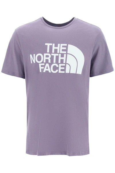 Shop The North Face 'standard' T Shirt With Maxi Logo Print In Purple Cotton